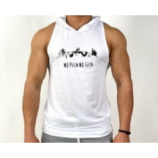 No Pain-Gain Sporcu Tanktop Atlet Beyaz