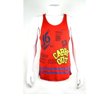 Kırmızı Desenli Sporcu Tanktop Atlet