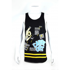 Siyah Desenli Sporcu Tanktop Atlet