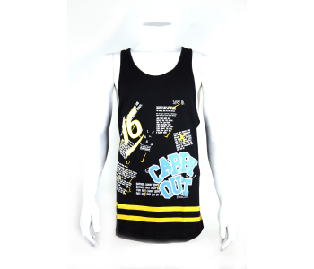 Siyah Desenli Sporcu Tanktop Atlet