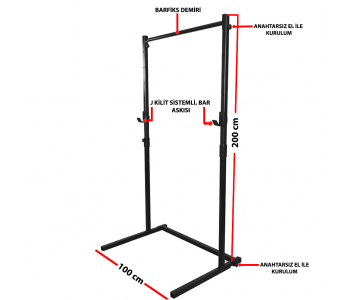 Barfiks Göğüs Squat Omuz Standı ( Bench Press Squat Rack) V2